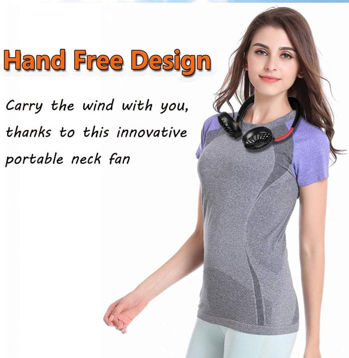 7 Wing Neck Fans Mini Portable Outdoor Fan Personal Fan Usb Battery Operated Rechargeable Neckband Fan