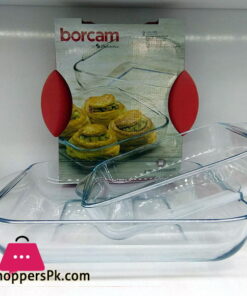 Pasabahce Borcam 2 Piece Glass Ovenware Square Platter Set