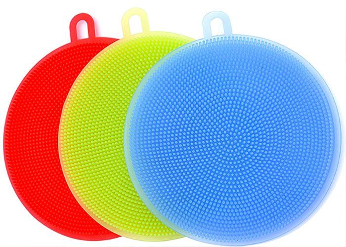 Silicone Sponge And Scrubber Sponge For Dishes &Amp; Cleaninga 1 Pcs