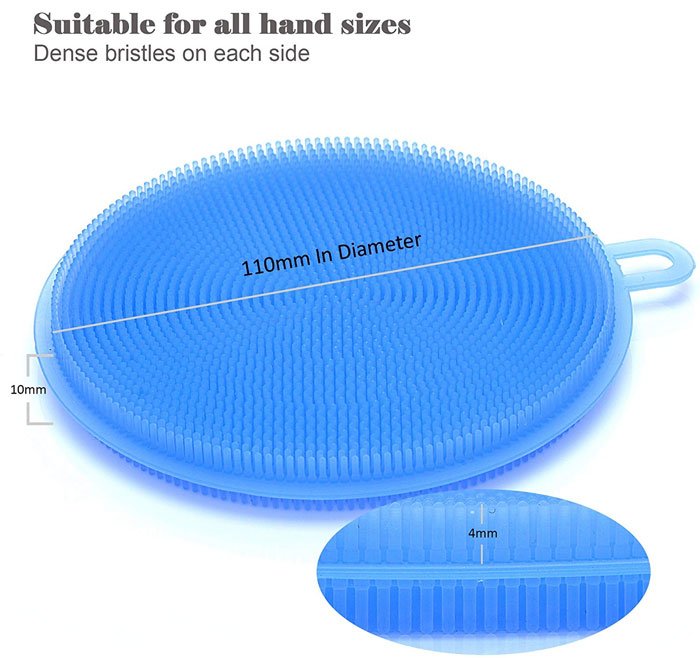 Silicone Sponge And Scrubber Sponge For Dishes &Amp; Cleaninga 1 Pcs