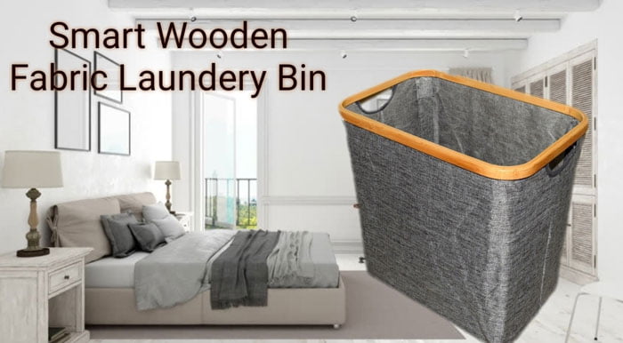 Smart Wooden Fabric Laundry Basket