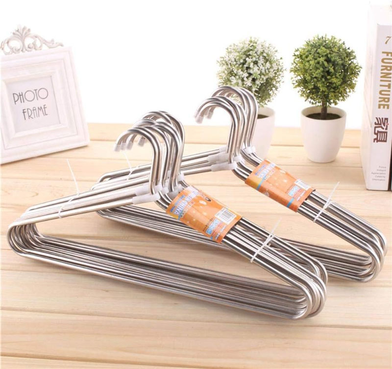 10 Pack Stainless Steel Quality Hangers Pants Hangers Heavy Duty Metal Suit Hanger Coat Hangers