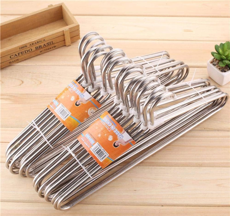 10 Pack Stainless Steel Quality Hangers Pants Hangers Heavy Duty Metal Suit Hanger Coat Hangers