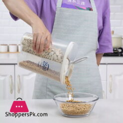 2 Compartment Food Grains Dry Fruit Storage Jar-2500 ml