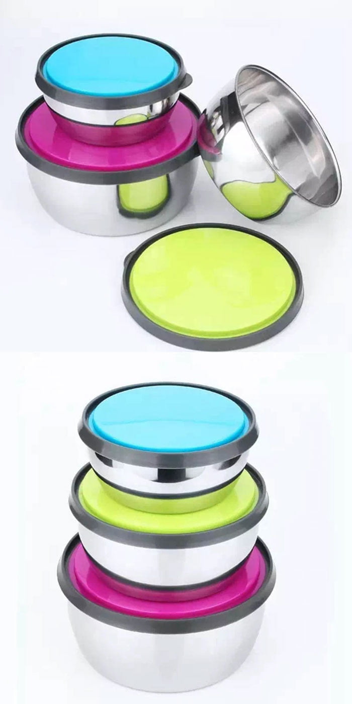 3 Piece Food Container With Lids Stainless Steel 5 3 Piece Food Container With Lids Stainless Steel