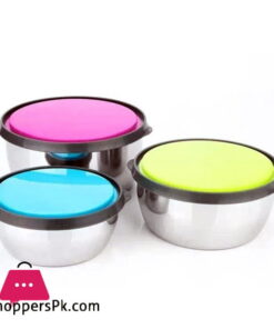 3 Piece Food Container With Lids Stainless Steel