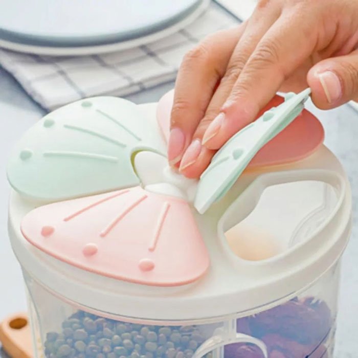 3 Compartment Food Grains Dry Fruit Storage Jar-1500 Ml