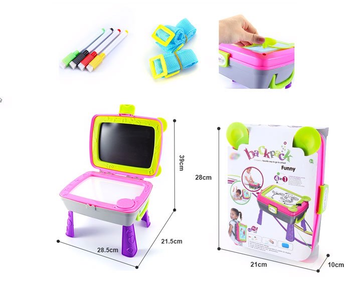 4 in 1 Educational Kids Drawing Board Backpack Toy