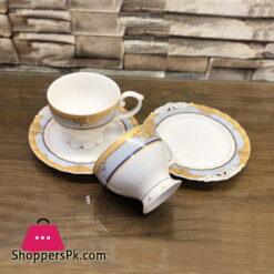 Beautiful Fine Bone China Cup and Saucer 12 Pcs Set - H-14