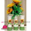 Beautifull Flower Design Ceramic Vase Set of 3