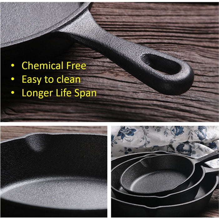 Cast Iron Skillet Pan Durable Fry Pan -10 Inch
