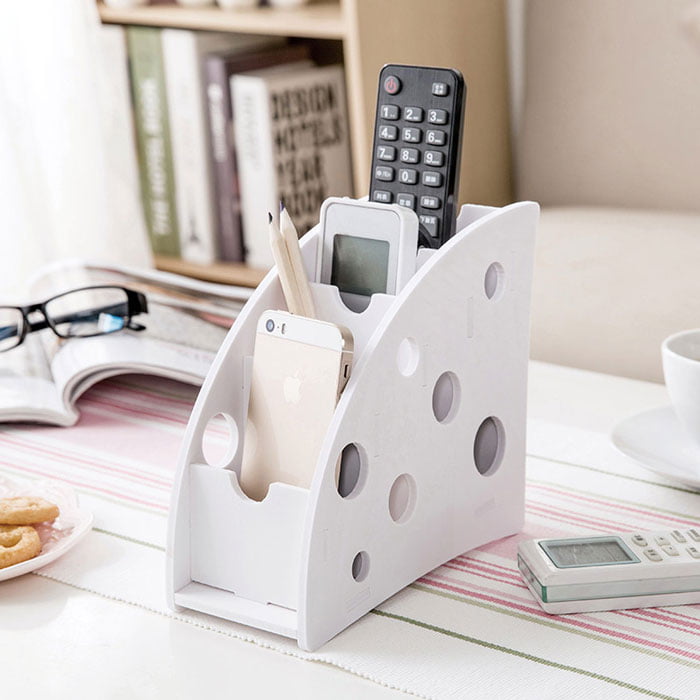 Diy Wooden Desk Remote Mobile Phone Holder Stand Stationery Organizer