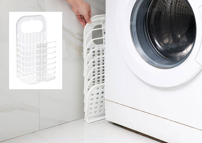 Foldable Laundry Basket Bag Hamper Storage Bin With Hook