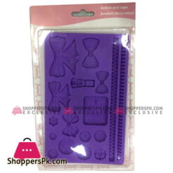 Fondant Decoration Mold Silicone Bow, Brooch, Buttons