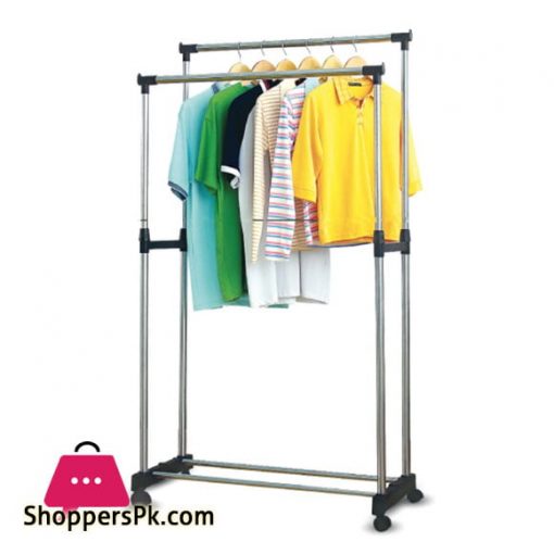 Double Pole Telescopic Cloth Drying Stand