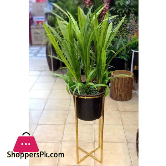 Home Deco Gold Metal Shelf Artificial Plants With Pot 3 Home Deco Gold Metal Shelf Artificial Plants With Pot