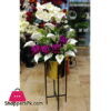 Home Deco Metal Shelf Artificial Flower Arrangement With Gold Pot