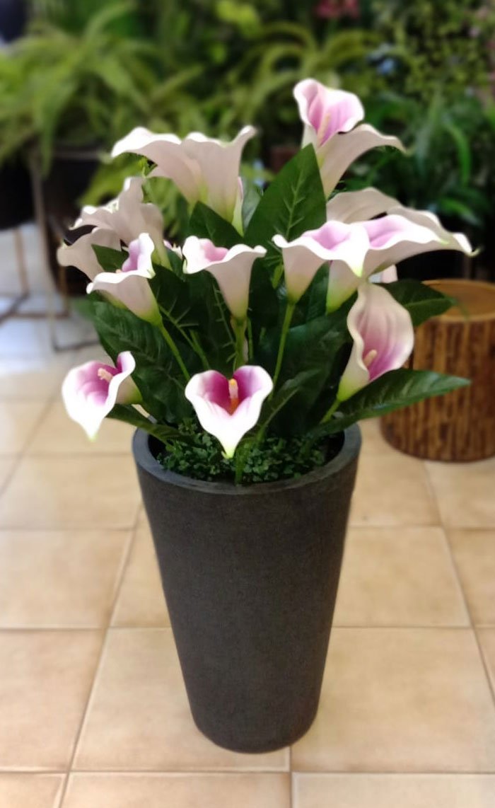 Home Decor Artificial Arum-Lily Flower With Unbreakable Pot 4 Home Decor Artificial Arum-Lily Flower With Unbreakable Pot