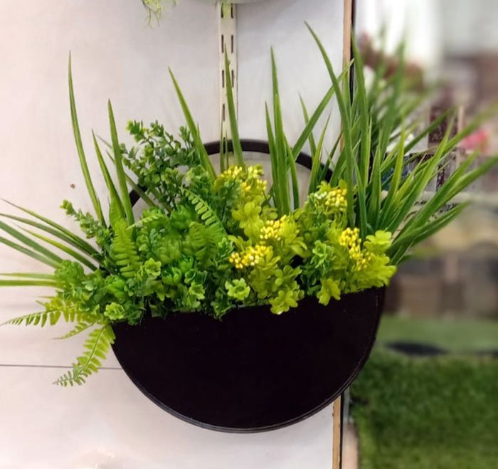 Home Decoration Wall Mounted Wrought Iron Flower Basket Wall Hanging