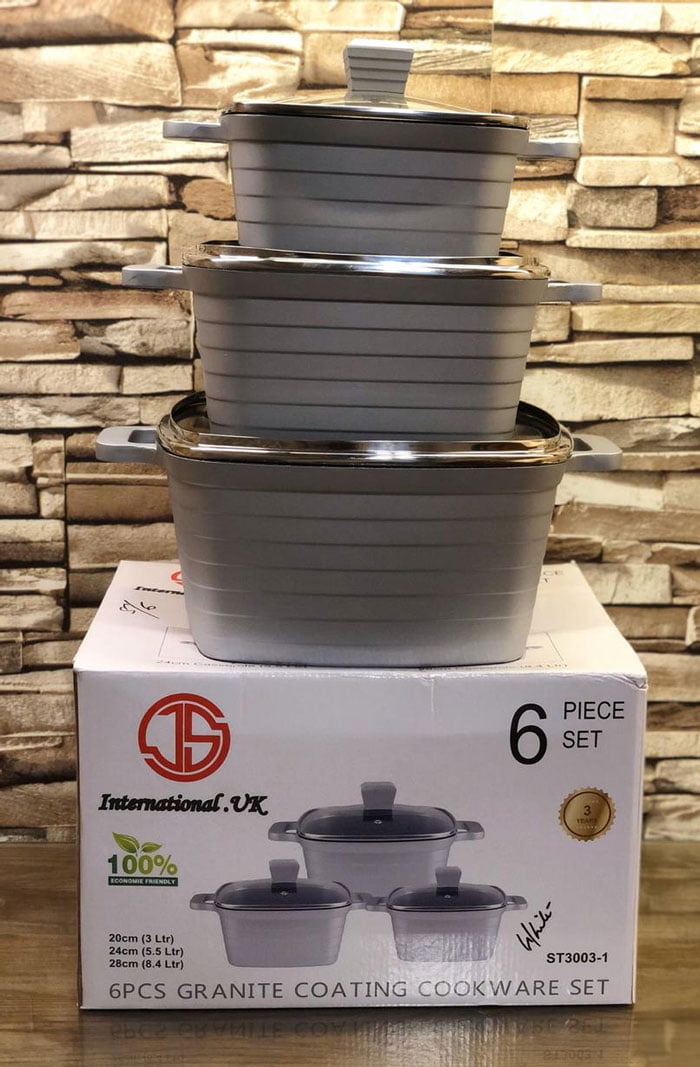Internatinal.uk 6 Piece Granite Coating Cookware Set St3003 7 Internatinal.uk 6 Piece Granite Coating Cookware Set St3003
