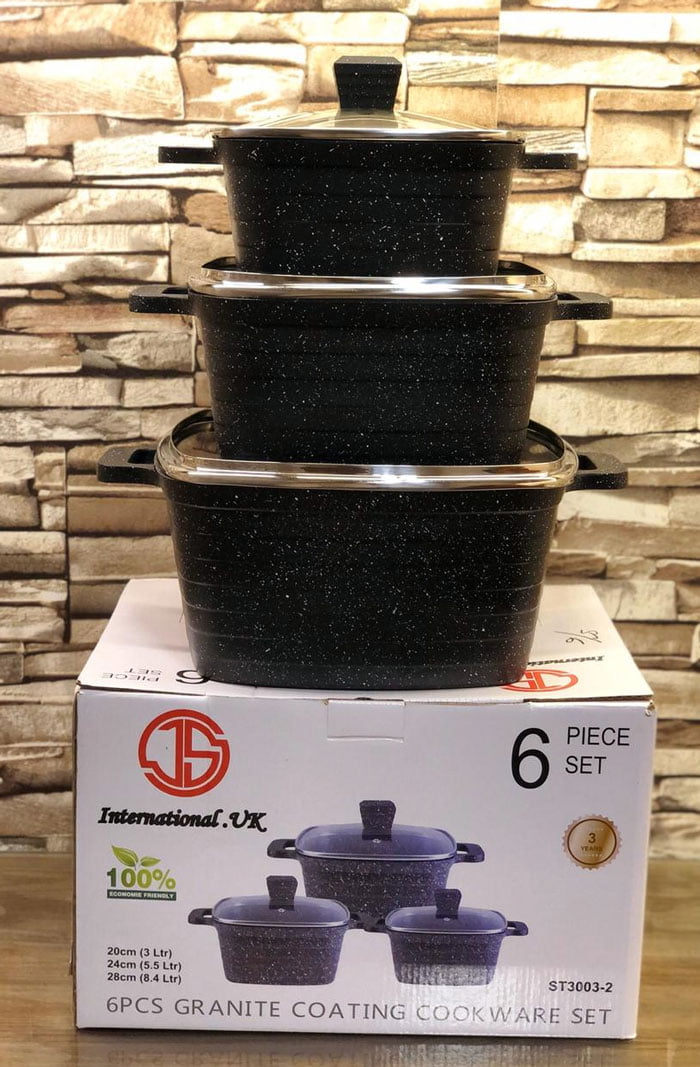Internatinal.uk 6 Piece Granite Coating Cookware Set St3003