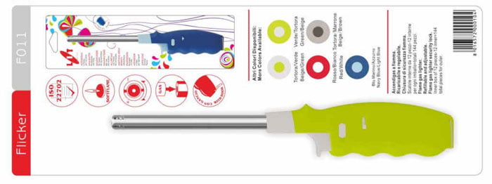 Lit Flicker Flame Gas Lighter - F011 Italy Made -1 Pcs