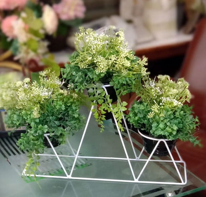 Magic Matels Wrought Iron 3-Tier Pot Stand (White) 5 Magic Matels Wrought Iron 3-Tier Pot Stand (White)