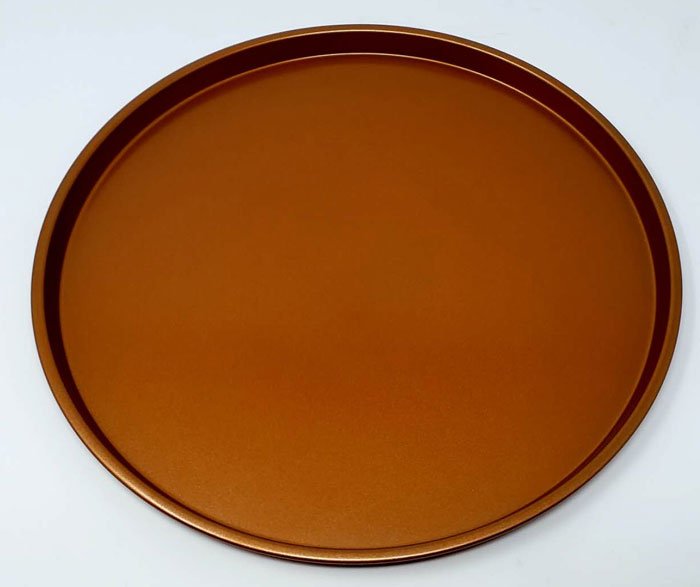 Nonstick Copper Round Air Fryer For Frying Crispr Fries Pizza And More 2 Pcs Set - 12 Inch