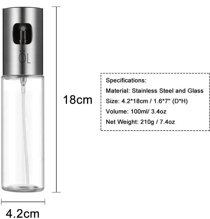 Oil Sprayer Bottle 100Ml For Bbq Baking Cooking Frying Grilling