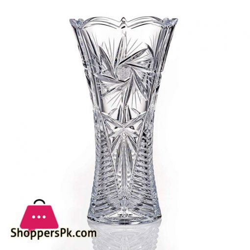 Pinwheel Crystal Vase, 12 Inches