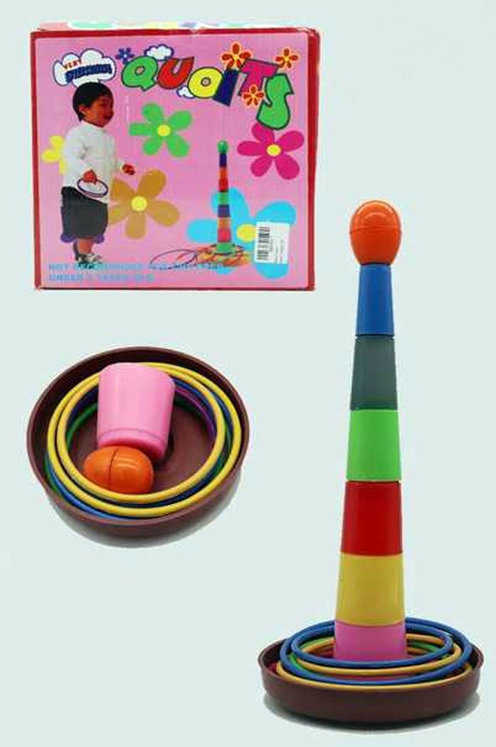 Quoits Ring Tower Ring Toss Game Tower Stacking