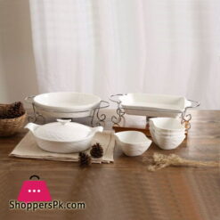 Solecasa 10 Pcs Serving Set-Embossed-White