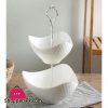 Solecasa 2 Steps Bowl Set With Stand- White - Ceramic