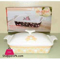 Solecasa Serving Dish With Ceramic Lid - Heat Proof - Material:Ceramic - 10 Inches