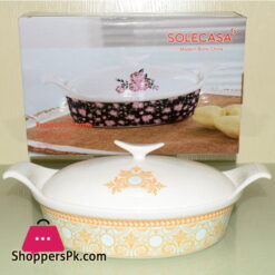 Solecasa Serving Dish With Ceramic Lid - Heat Proof - Material:Ceramic - 10 Inches