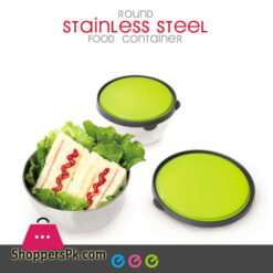 Tedemei Round Stainless Steel Food Container 3 Pcs