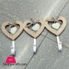 Wood Heart 3 Hook Key Holder