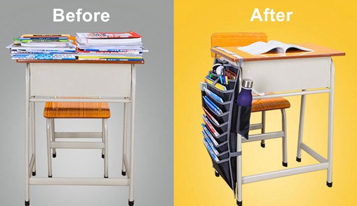 12 Multi-Pocket Adjustable Stationery Organizer, Storage Holder Bag (25X16 Inch)