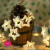 3 Meter Battery Powered Wooden 20 Led Star String Fairy Light Led