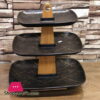 3 Tier Cake Stand Ceramic Black