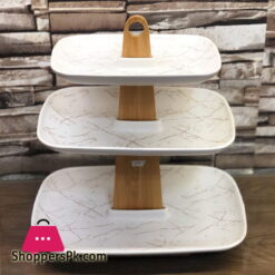 3 Tier Cake Stand Ceramic White