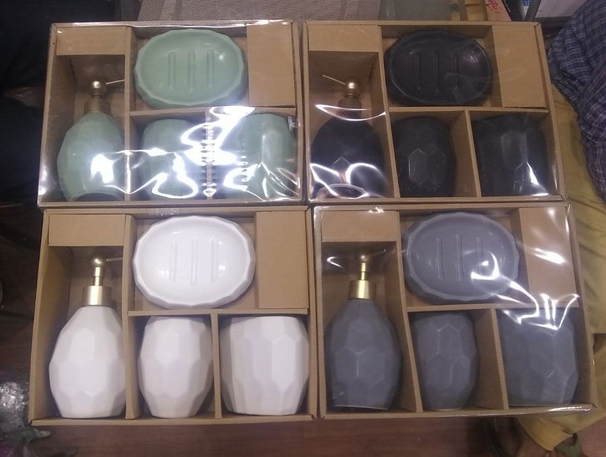 4 Pcs Bath Set Ceramic