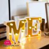 Alphabet Letter Each With Led Light For Party/Event Gold