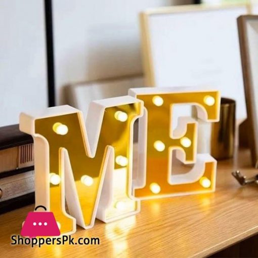 Alphabet Letter each with LED Light for Party/Event Gold