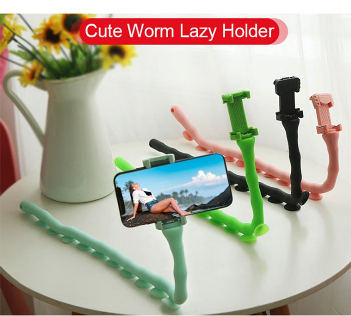 Lazy Smartphone Holder Suction 360 Flexible Cute Worm - JW-L8