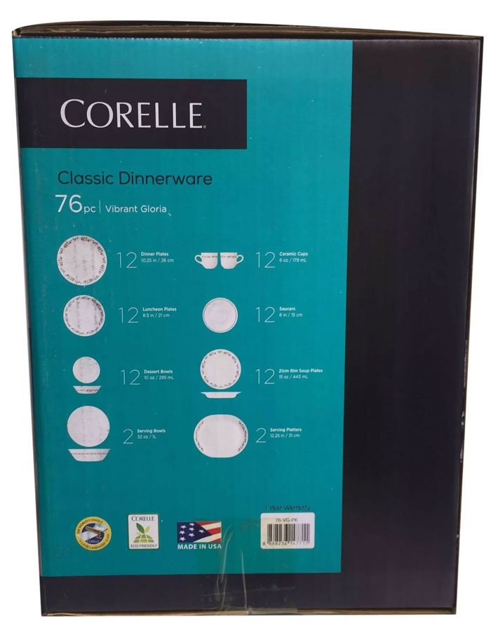 Corelle® Classic Dinnerware Vibrant Gloria 76-Pc Set