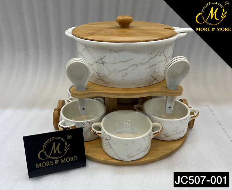 Ceramic 16 Pcs Soup Set White