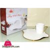 Imperial Elegant Tea Mug With Plate 1-Pcs White & Golden