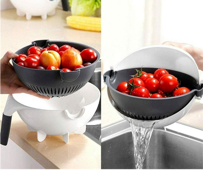 Magic Vegetable Cutter With Drain Basket 9 In 1 Multi-Functional Kitchen Veggie Fruit Shredder Grater Slicer