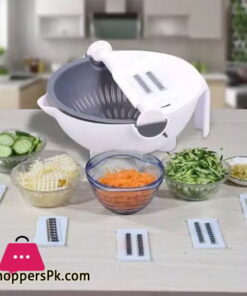 Magic Vegetable Cutter With Drain Basket 9 in 1 Multi-functional Kitchen Veggie Fruit Shredder Grater Slicer